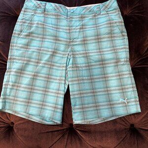 EUC PUMA Dry Cell Sport Lifestyle Plaid Golf Shorts